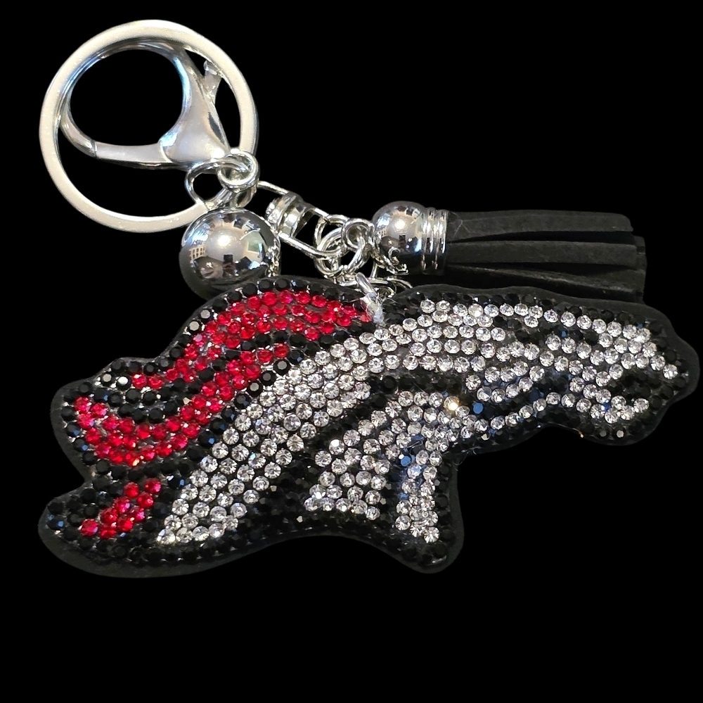 Denver Broncos Bag Charm Keychain with Tassel